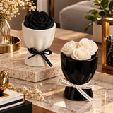 Luxury rose ceramic cup and fork gift set