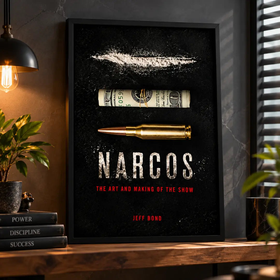 Narcos inspired cash and bullet wall poster