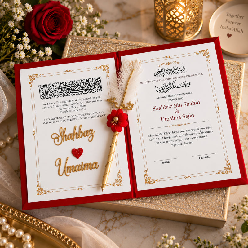 Elegant Islamic wedding keepsake booklet