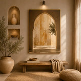 Beige minimalist wall art for hallway