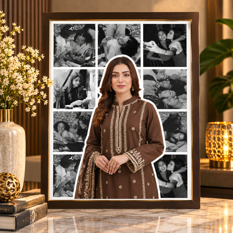 Dark Brown customised picture collage wall art