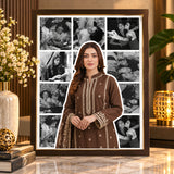 Dark Brown customised picture collage wall art