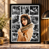 Custom outlined picture collage wall decor