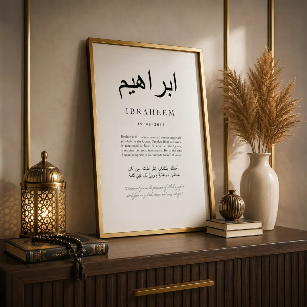 Personalised Islamic name print Arabic calligraphy wall art Pakistan