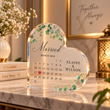 Personalized acrylic wedding calendar plaque