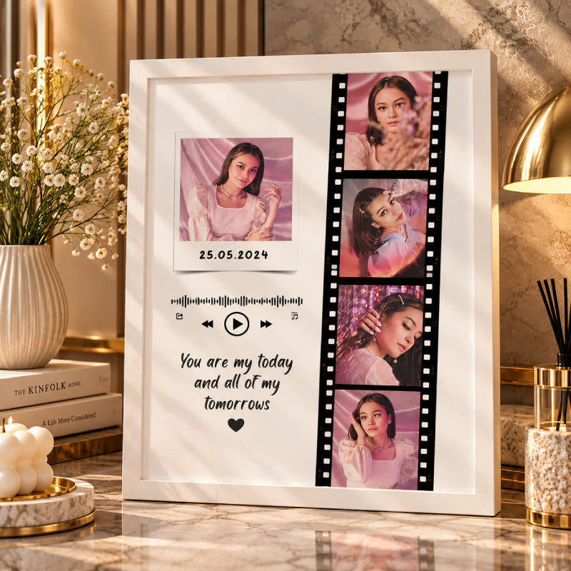 White personalized Polaroid picture wall decor