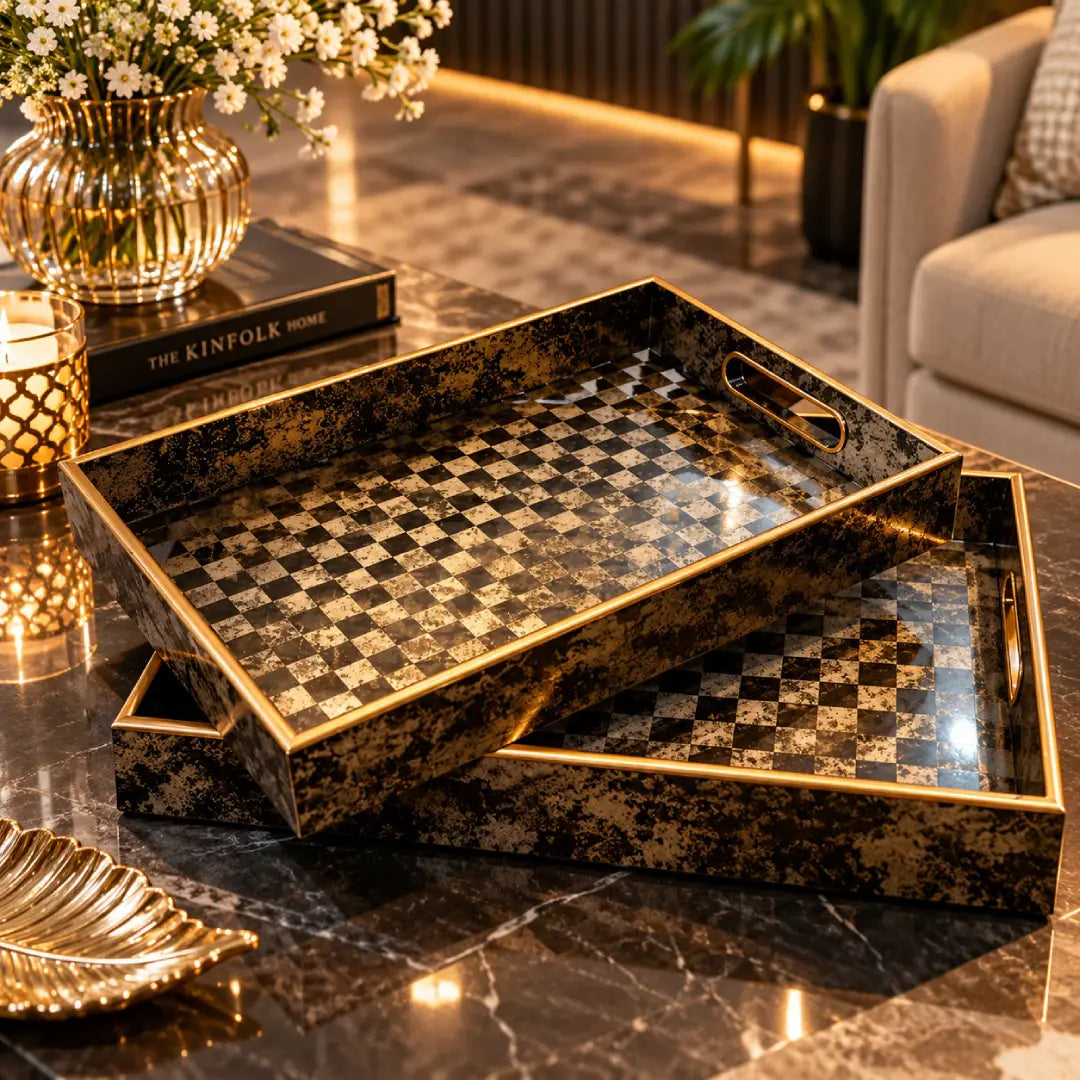 Premium Luxe Serving Tray Set 2 Pieces