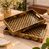 Luxury 2 piece decorative serving tray set