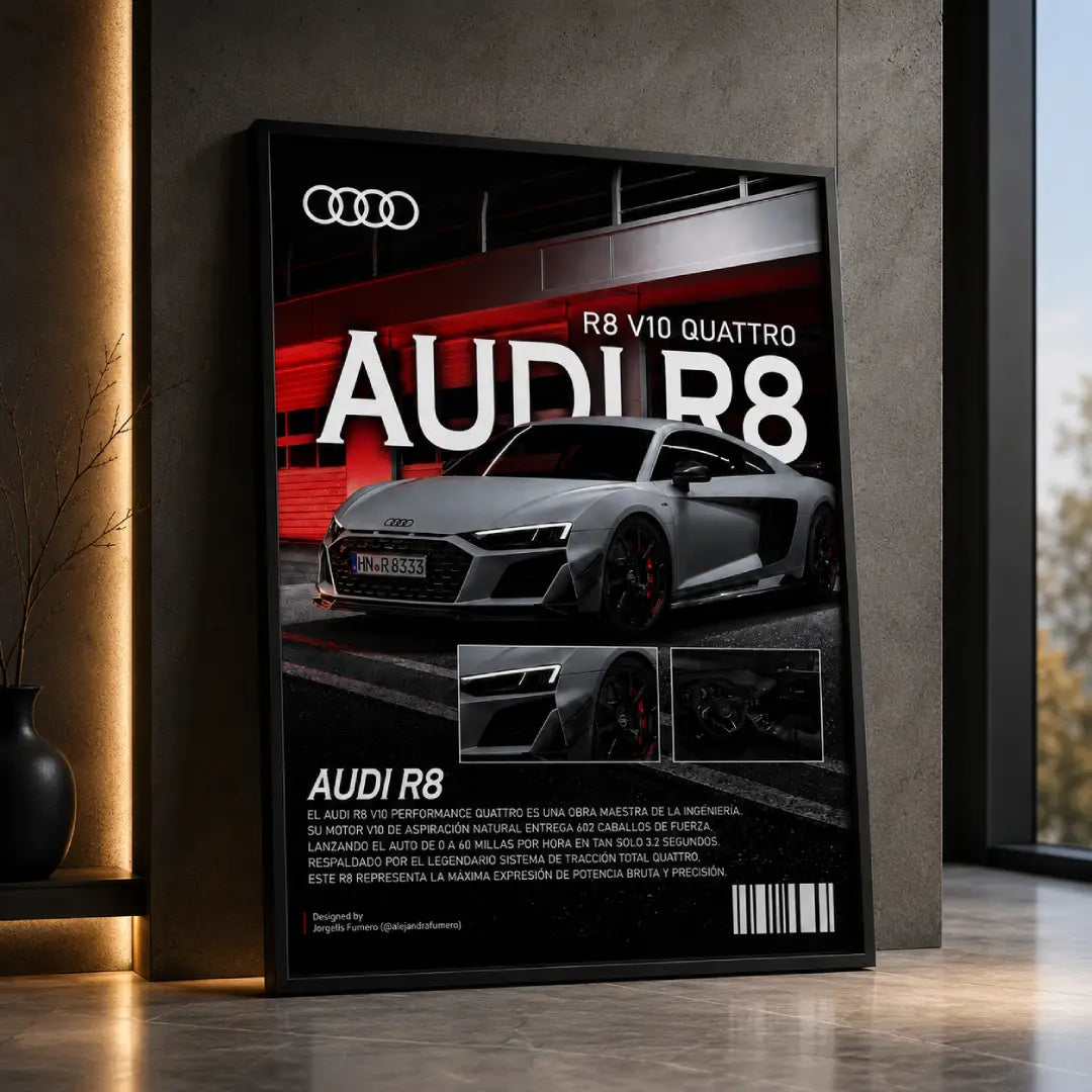 R8 Night Run premium car wall art Pakistan