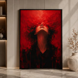Red Awakening abstract face wall art Pakistan
