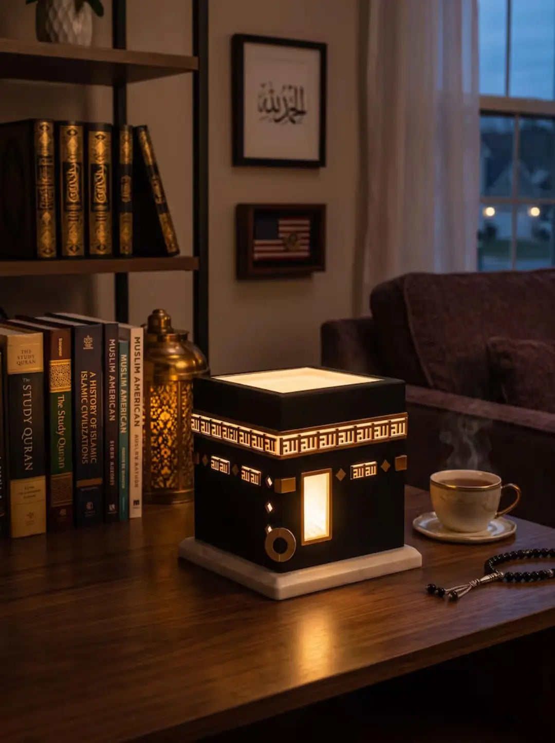 Illuminated Kaaba Islamic lamp for Muslim home decor