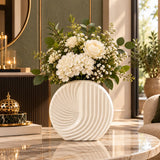White textured ceramic decorative vase