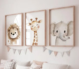 Safari animal nursery prints set of 3
