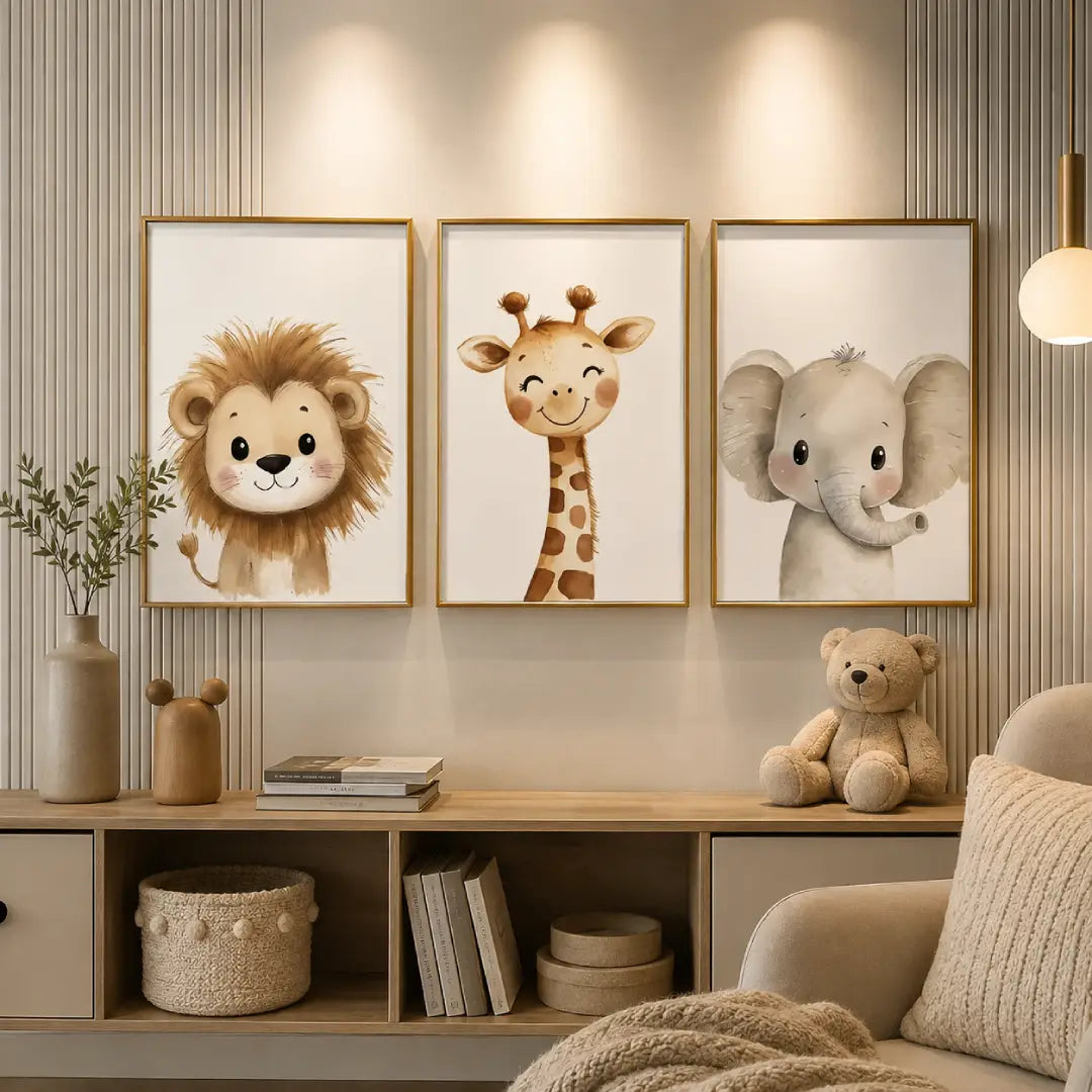 Safari animal nursery prints set of 3