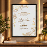 Save the Date Red Card Wedding Wall Art – Personalized Wedding Date & Couple Decor