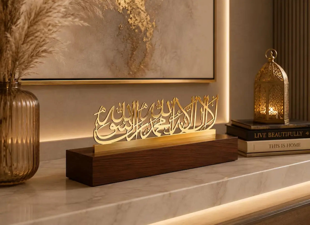 Wooden base Islamic centrepiece for dining table Pakistan
