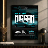 Skyline Teal Legend premium JDM wall art Pakistan