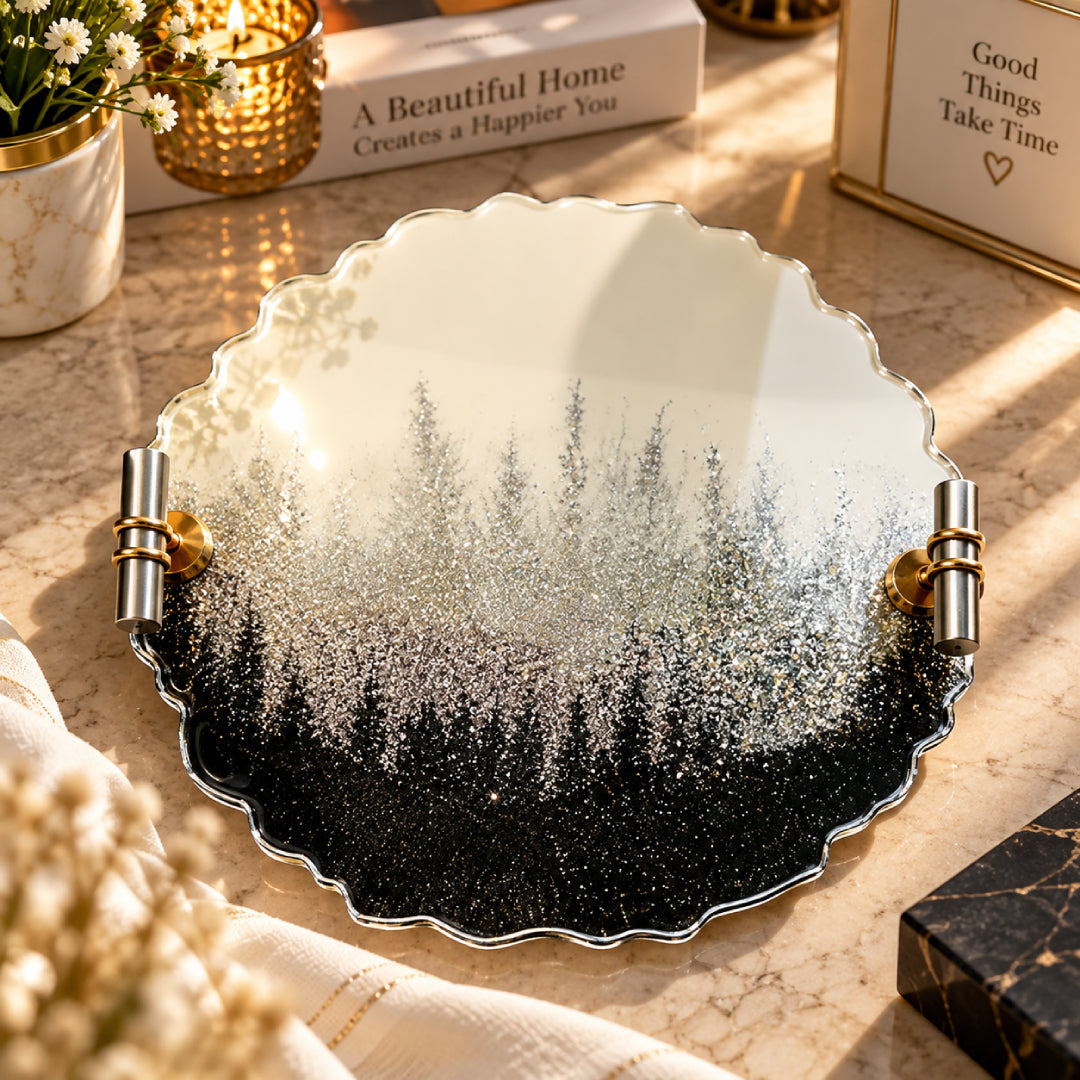 Elegant resin decorative tray