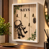 Wooden wall mounted key holder for home entryway