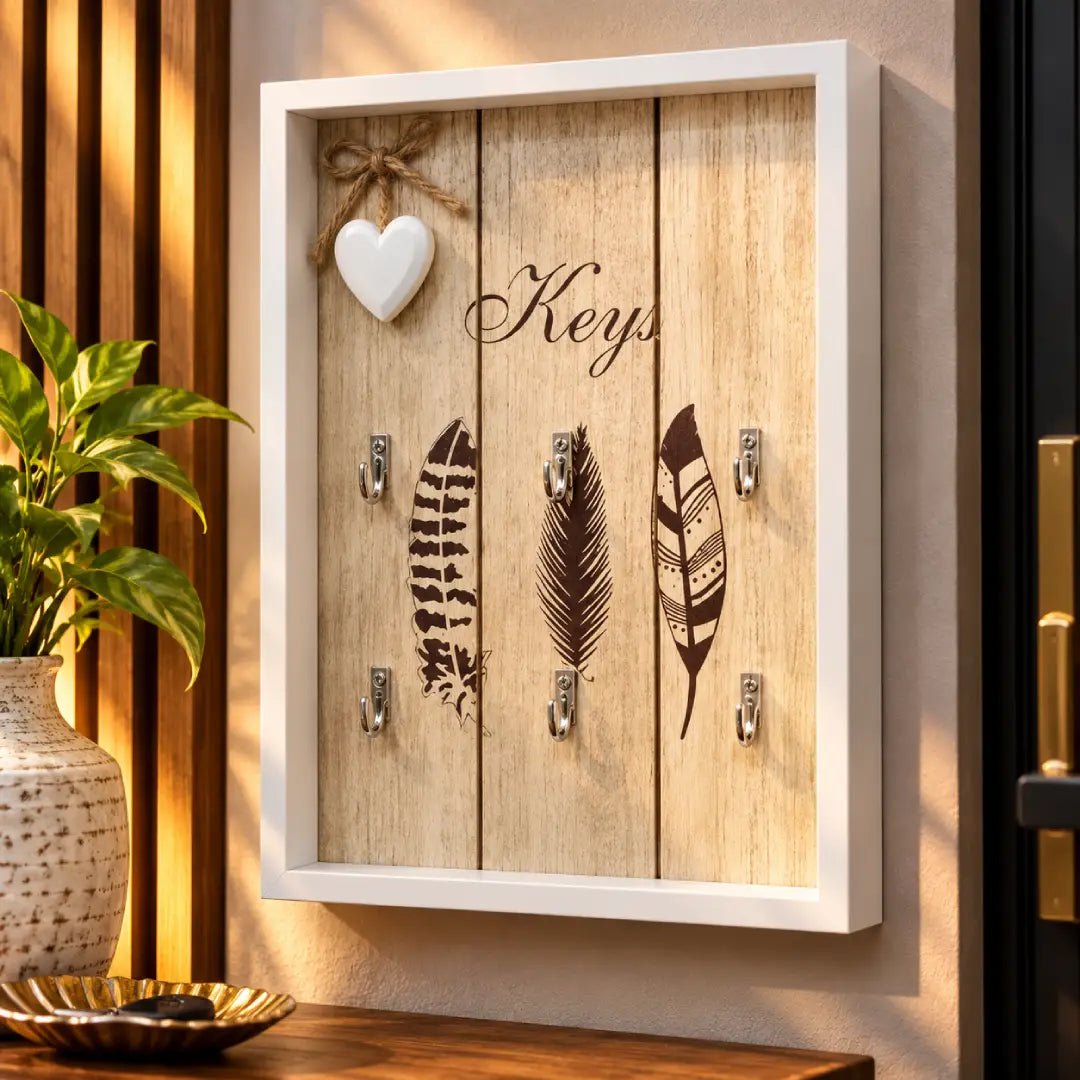 Decorative wooden key cabinet for home and office