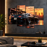Toyota Supra 4 panel automotive wall art