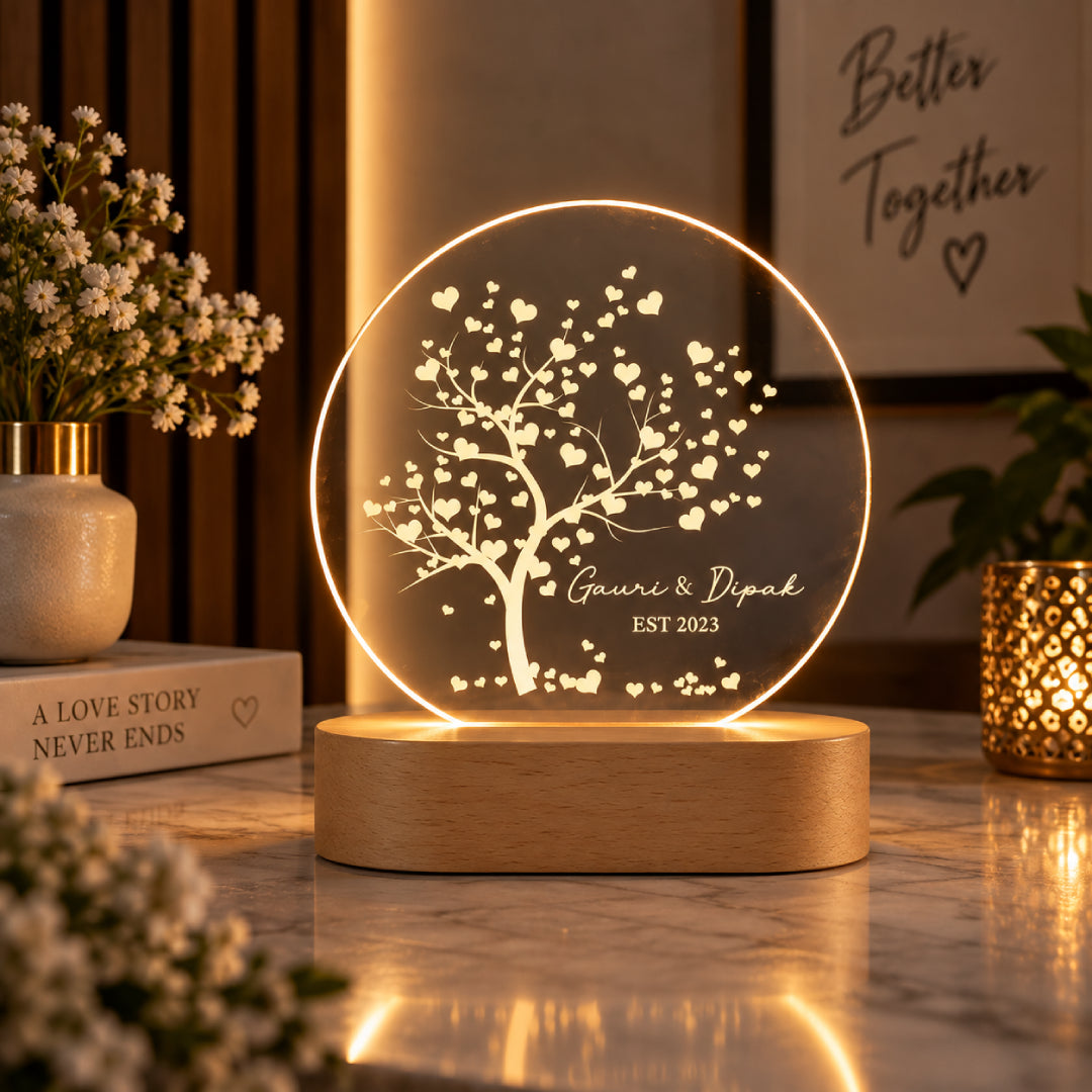 Personalized couples LED night lamp