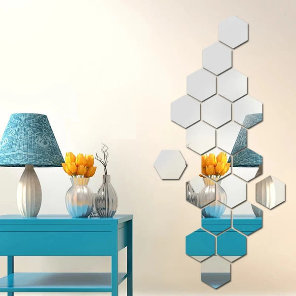 Modern Hexagonal Wall Mirror Pieces