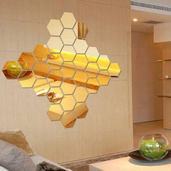 Modern Hexagonal Wall Mirror Pieces
