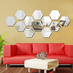 Modern Hexagonal Wall Mirror Pieces
