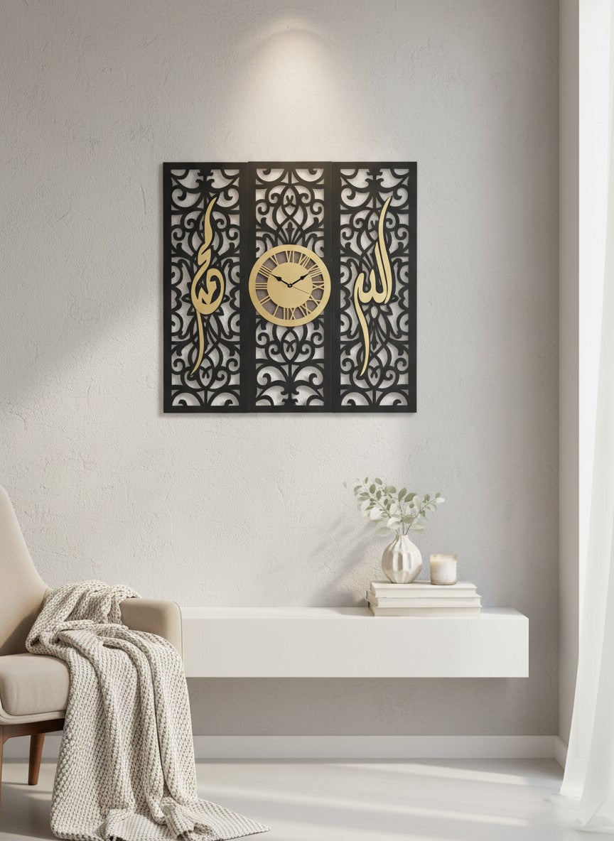 Barakah Design 3 Panel Clock