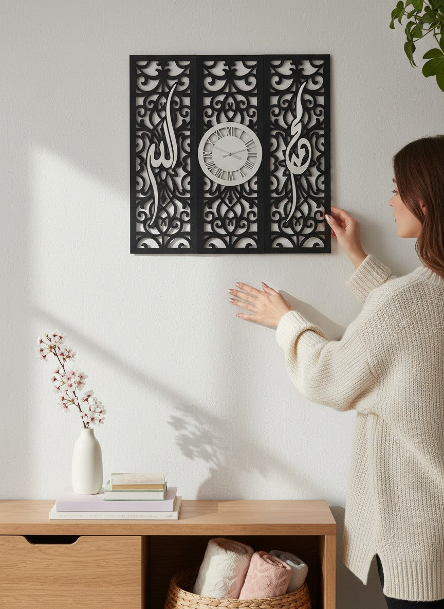 Barakah Design 3 Panel Clock