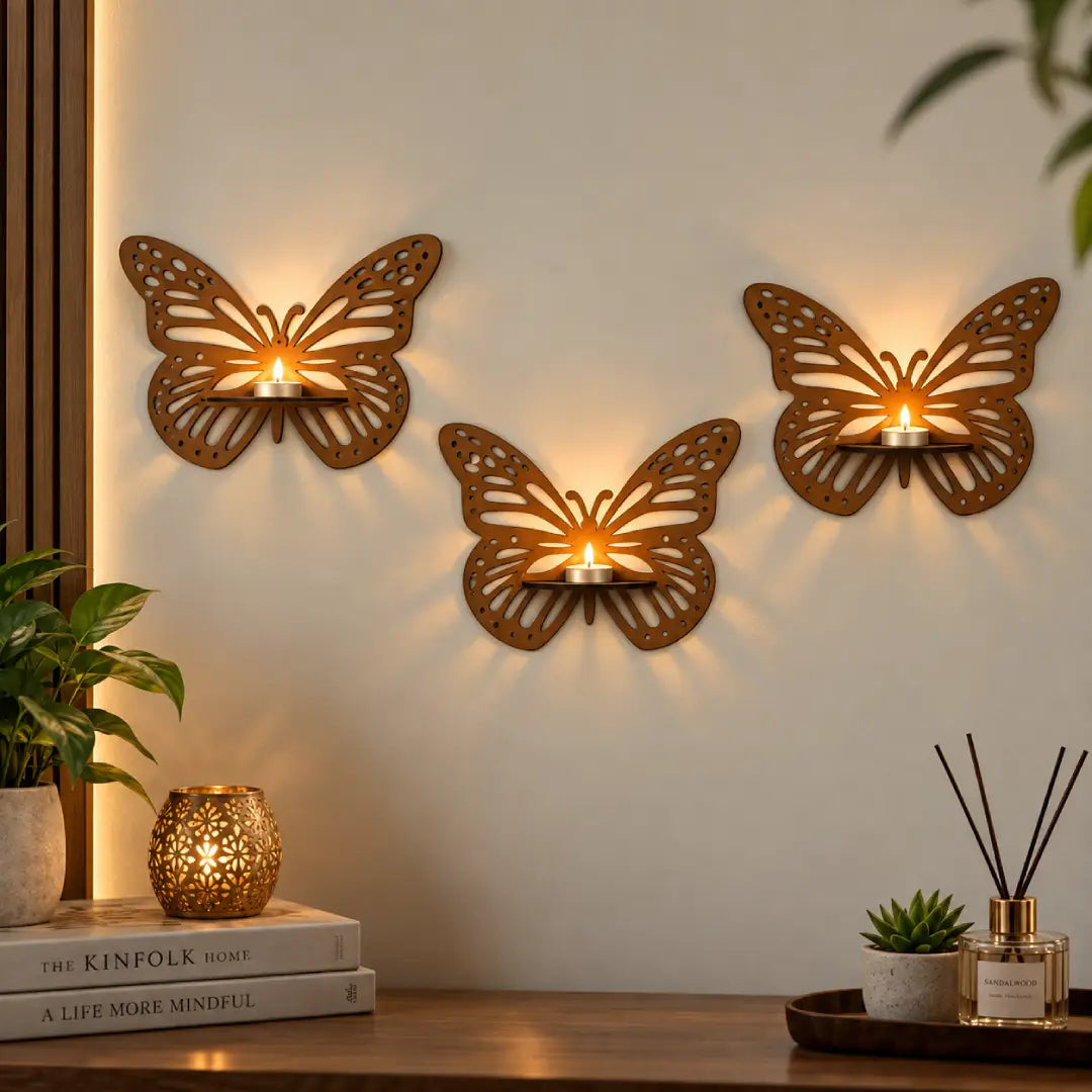 Butterfly wall decor shelf for bedroom