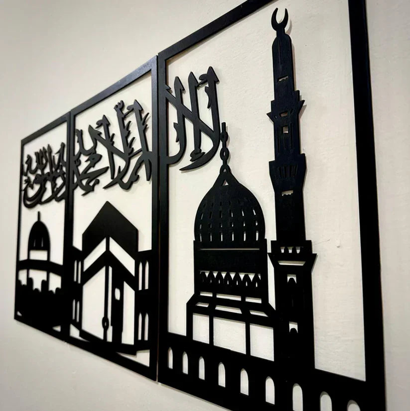 3 Frames Kalma Wooden Wall Art For Wall Decor