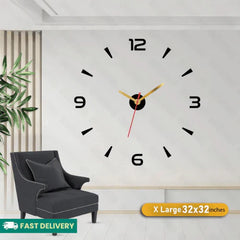 3D DIY Wooden Clock For Wall Decor