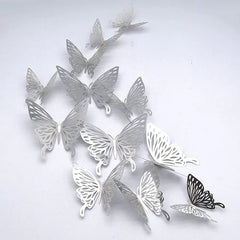 DIY 3d Miniature Golden & Silver Acrylic Butterflies For Wall Decor