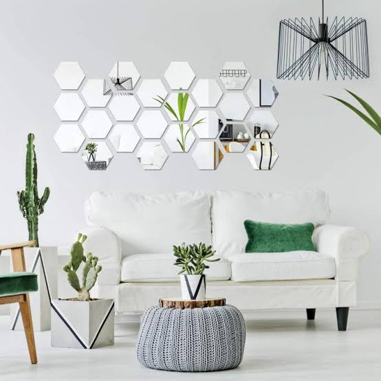 Modern Hexagonal Wall Mirror Pieces