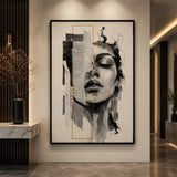 Monochrome Muse minimal portrait wall art Pakistan