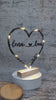Personalized 3D heart stand with fairy lights