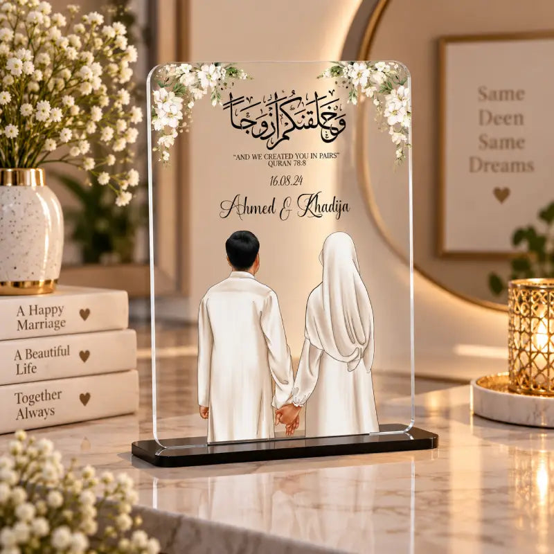 We Created You in Pairs clear acrylic plaque