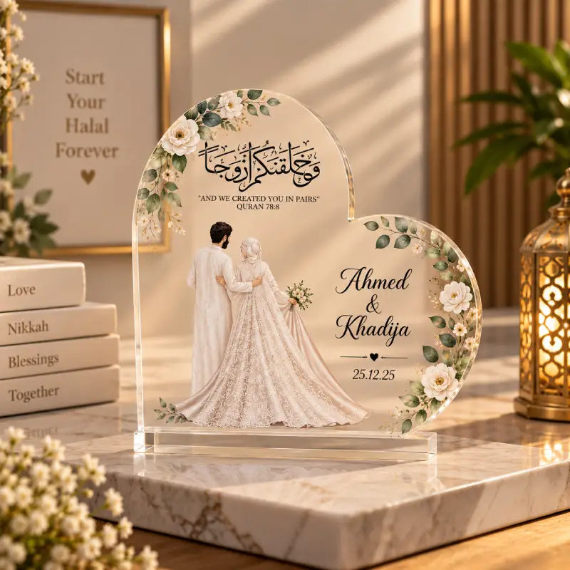 We Created You in Pairs heart acrylic plaque